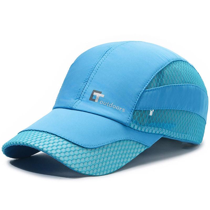 

Polyester Baseball Cap With Breathable Mesh Sun Protection For Outdoor Sports Men Women 2024 Spring Season LakeBlue