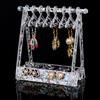 1box 1 Set Transparent Acrylic Earring Display Stands with Colorful Flower Sequins Clothes Hanger-shaped Clear Finished Product: 13.5x8.2x15cm