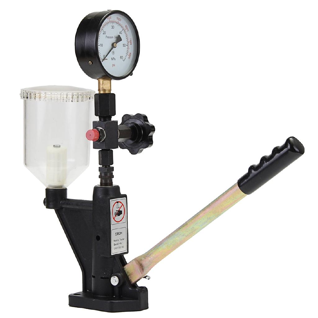 60 Mpa Nozzle Pop-Pressure Fuel Injector Calibrator Dual Scale Gauge Tester 0-400 BAR Common Rail Tool Diagnostic Metal