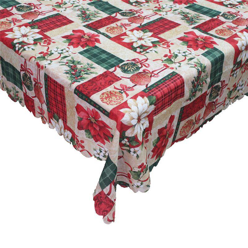 Fashionable Christmas Tablecloth Rectangular Polyester Holiday Home Decoration 150x180cm