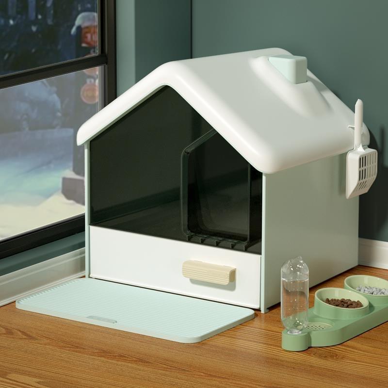 Fully Enclosed Cat Litter Box Channel-type Corridor Anti-belt Sand and Odor-proof Large Pet Toilet Drawer-type Cat Fecal Basin