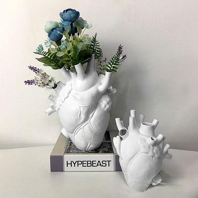 Nordische Simulation Anatomische Herzform Herzschlag Harz Blumentopf Blumenvase Kunstvasen Skulptur Desktop Blumentopf Wohnkultur