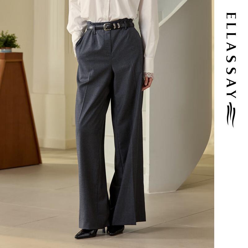 ELLASSAY Women's 100% Lambswool Wide-Leg Trousers