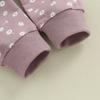 Baby Girls Outfit, Flower Print Long Sleeve Crew Neck Sweatshirt Sweatpants Headband Fall Outfit