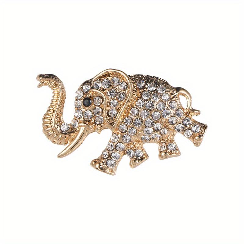 Luxury Crystal Elephant Brooches For Women Men Vintage Animal Rhinestone Buckle Fashion Suit Clothes Badges Jewelry