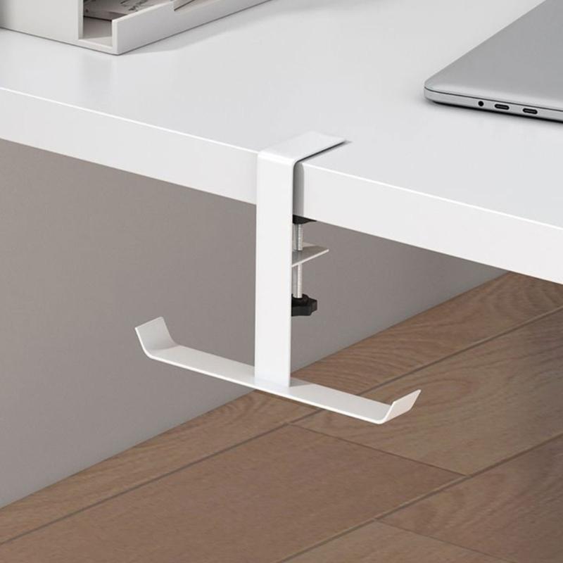Convenient Under Desk Hook Functional Nonstick Table Hook Portable Hanger for Keys Bags Headphones and More