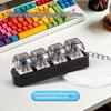 4 Tasten LED Tastatur Schlüsselanhänger Transparent Knackiges Klickendes Tippgefühl Aufleuchtende Tastenkappe Fidget Verschleißfest Mit LED-Licht