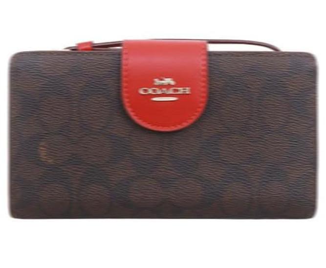 

Gild Tokyo Dread Signature Coated Canvas Phone Wallet Long Wallet x Bold Women s (Walnut Red) [Pre-owned]