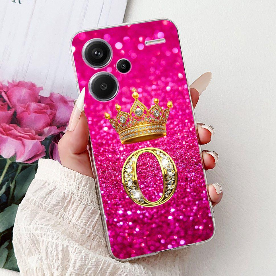 For Xiaomi Redmi Note 13 Pro Plus 5G Case Soft Silicone Cover Cute 26 Letters Phone Cases For Redmi Note13 Pro+ ProPlus Fundas