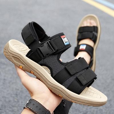 Men Hiking Sandals Khaki Summer Outdoor Wide Palm Black Beach Shoes Open Toe Sport Sandals Plus Size