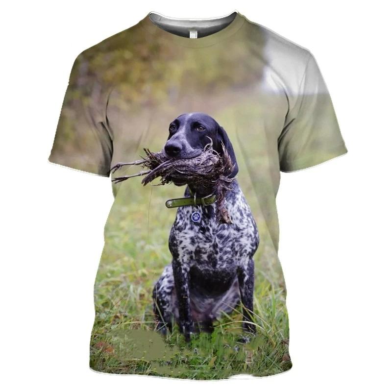 New Wild Duck Hunting Dog T-shirts 3D Printed Men's Women Short Sleeve O-Neck T Shirt Jungle Camouflage Tees Tops Man Clothing