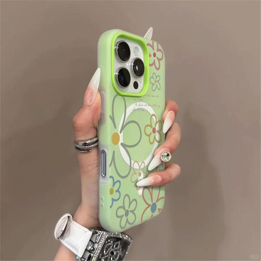 Magnetic Jelly 2-in-1 Phone Case Anti-fall 3-in-1 Magnetic Phone Case for Apple 16pro Summer Fashion Women