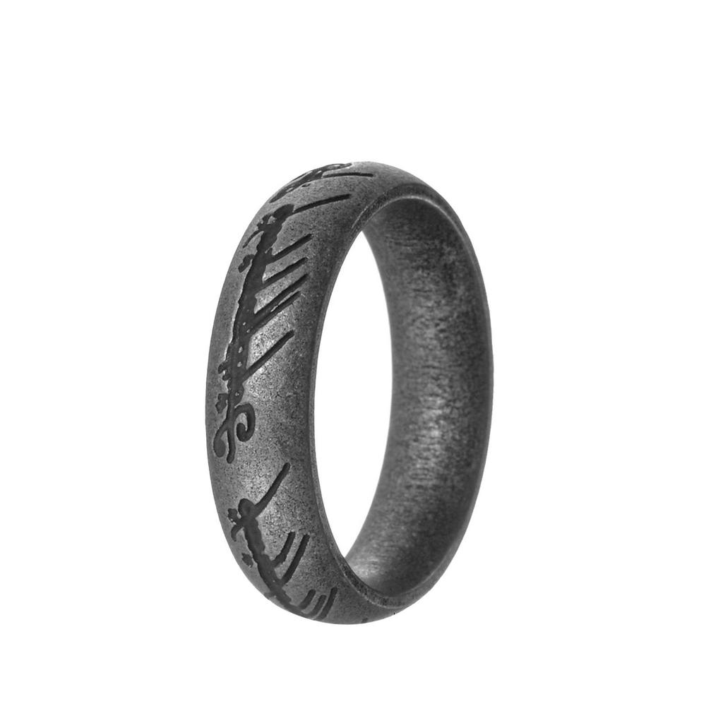 Trendy Distressed Stainless Steel Men's Retro Style Fashion Ring