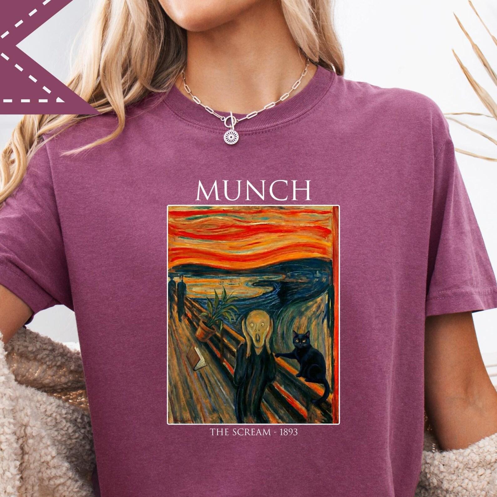 Munch The Scream Cat Shirt, Vintage Classic Art Tee, Cat Lover Gift, Art History Gift 4XL