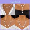 Geometric Pearl Bow Necklace With Adjustable Length For Fashion Enthusiasts