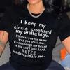 Letter Print Crew Neck T-shirt Casual Short Sleeve Drop Shoulder Top Women's Clothing Fashion Aesthetic T Shirt Lady Tees
