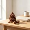 Handheld Flexible Hinge Figurine 3D Printed Pinecone & Leaf with Posable Jointed Legs, Decoration Articulated Desktop Decor, Forest-Themed Shelf