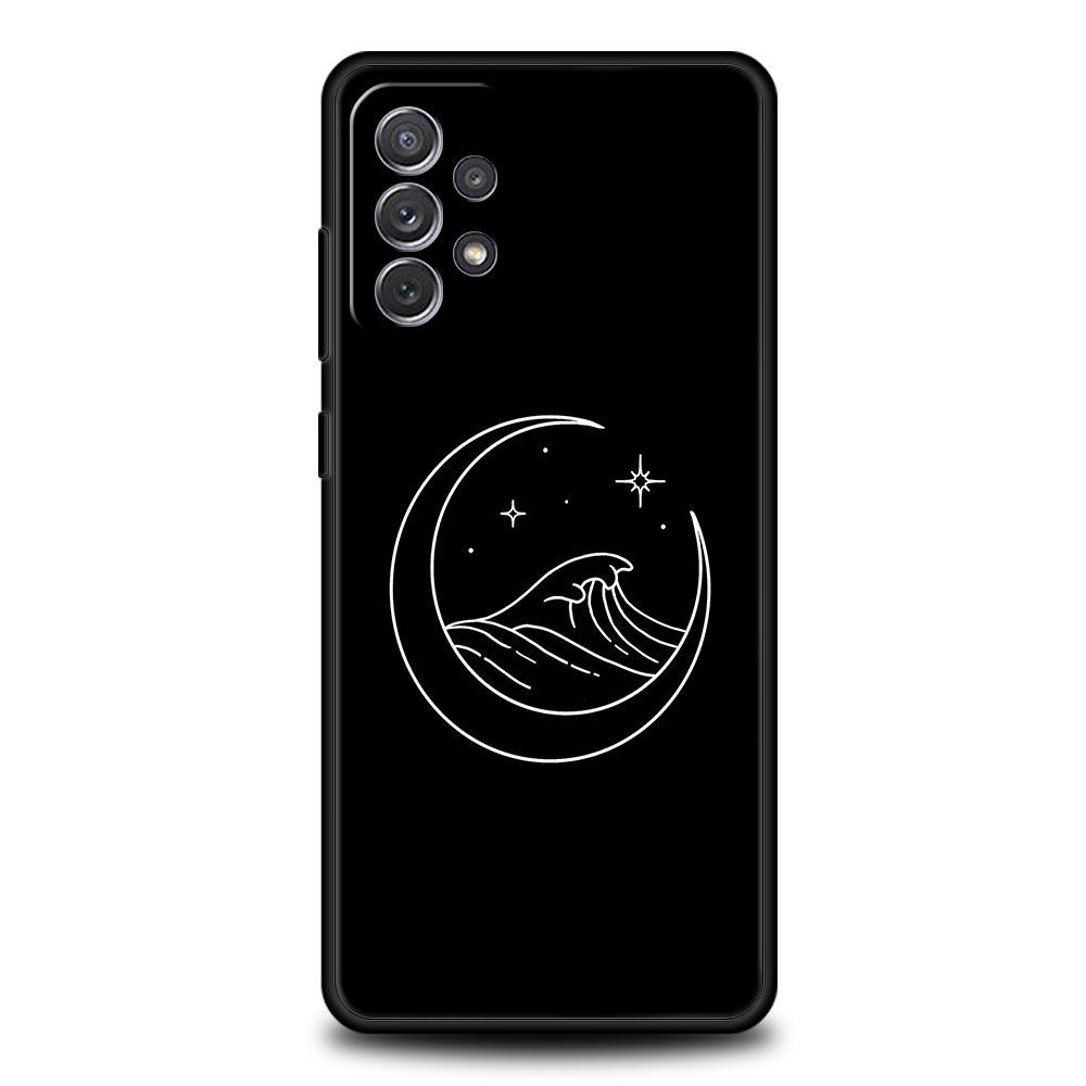 Line Mountain Scenery Sun Moon Case for Samsung A51 A71 A21S A12 A11 A15 A25 A31 A41 A23 A33 A53 A73 A05S A13 5G A35 A55 Cover