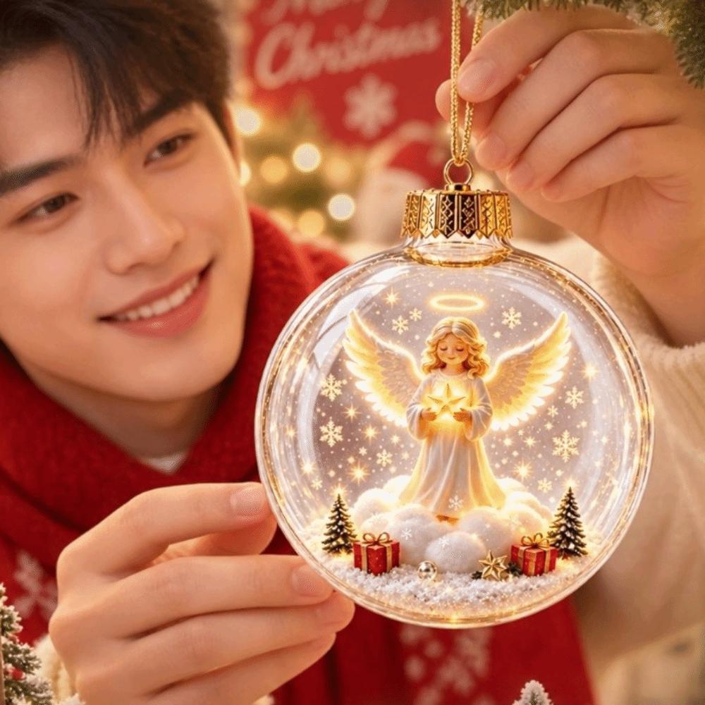 2D Flat Pattern Light Up Ornament Lightweight Clear Star Pendant Holiday Party