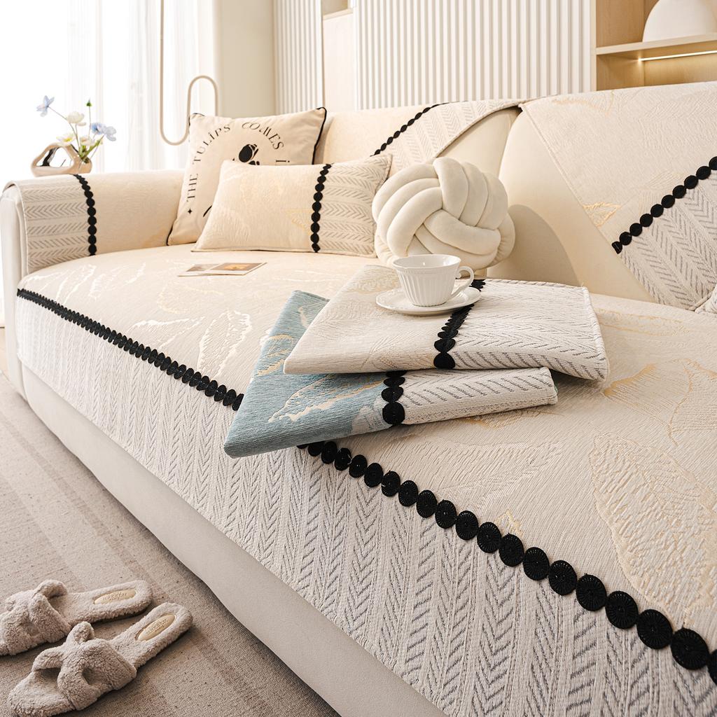 French sofa cushion universal in all seasons 2025 new light luxury leather sofa cover non-slip sofa cover cloth towel seat cushion