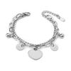 European and American simple personalized bell double-layer titanium steel bracelet spot men and women couple jewelry women's trend fashion jewelry