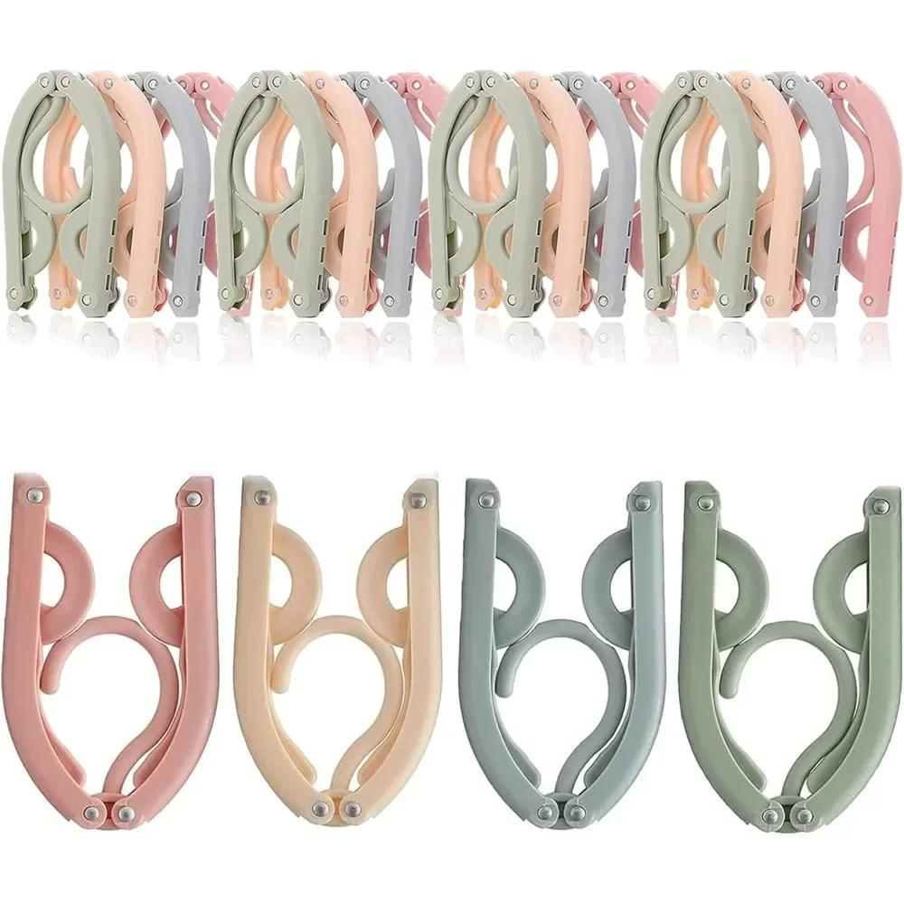 Plastic Folding Travel Hangers Space Saving Anti Slip Multifunctional Travel Accessories Home Hotel (Set of )