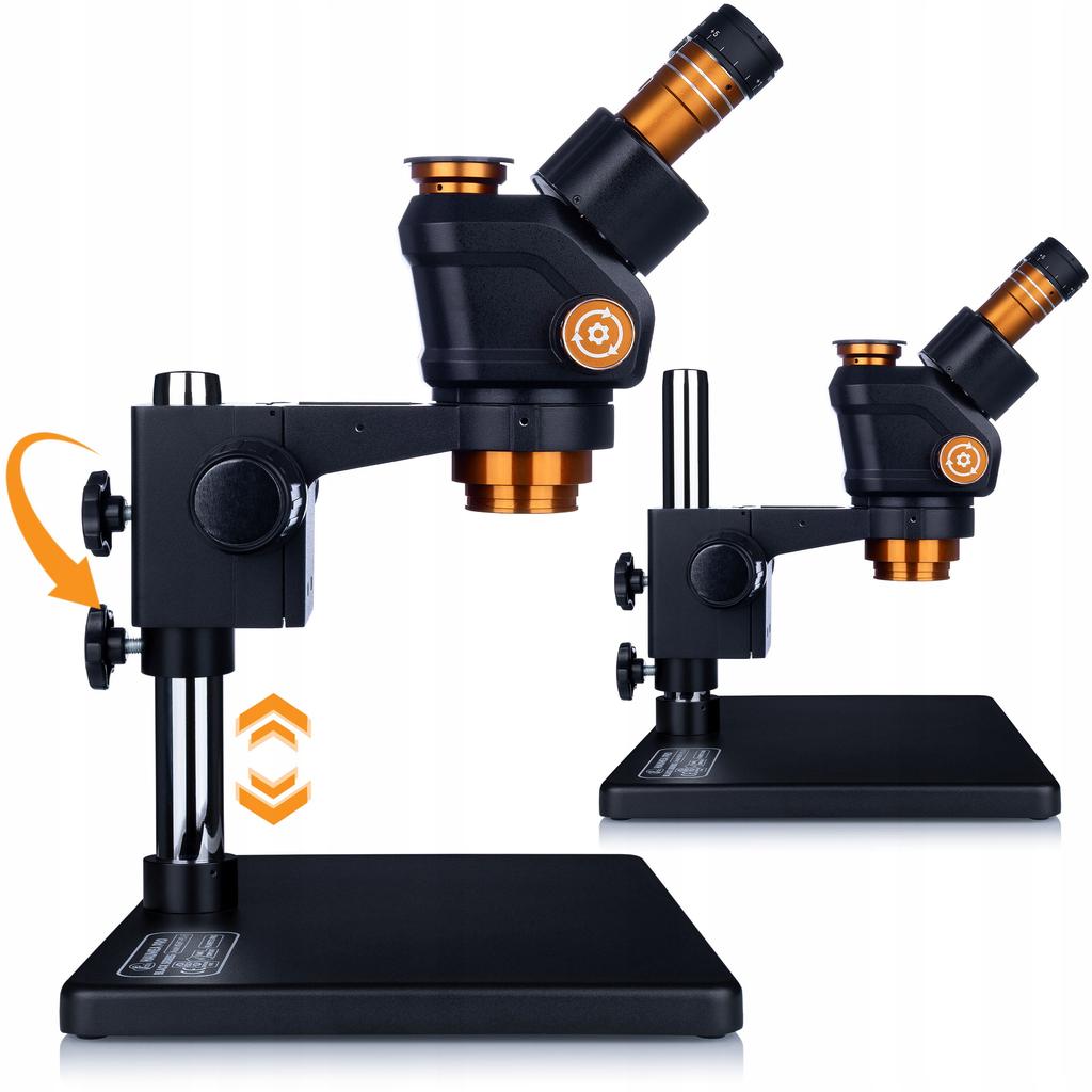 Rosfix Set Microscopio Haumea PRO Serie Nera con Fotocamera 4K – Zoom 6,5–58x | Illuminazione LED 144x | Per SMD, PCB, Educazione