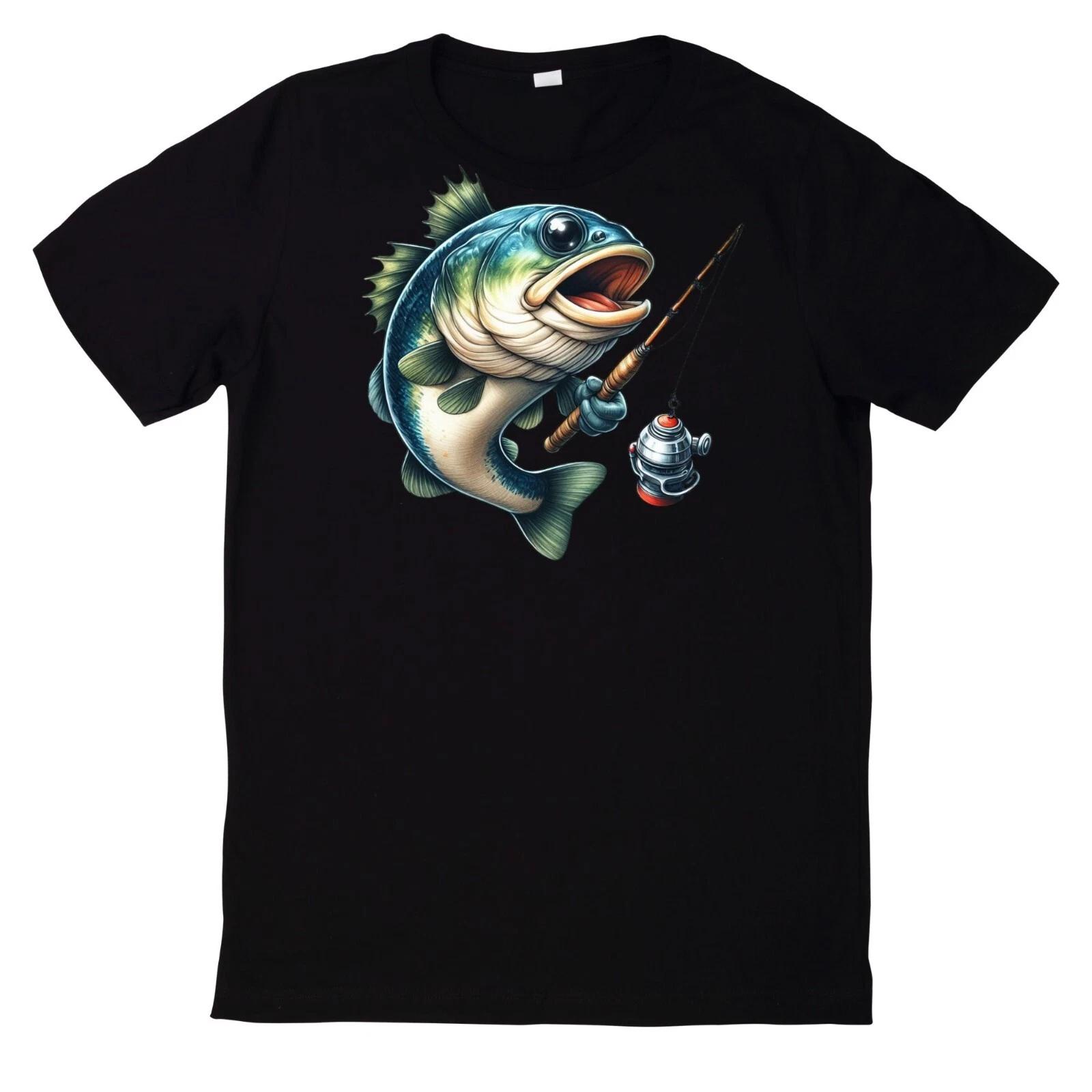 T-Shirt Lustiges Angler Fisch Motiv XXL