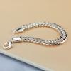 Brățară cu design din argint 925 925 solid de modă Bijuterii din argint pur 10 MM 20 cm Brățară cu lanț cu bici pentru bărbați/băiat