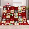 Flannel Blanket – Christmas Theme, Santa Claus, Snowman & Elk Patterns, Printed Gift for Couch, Bed, Sofa, Car, Travel