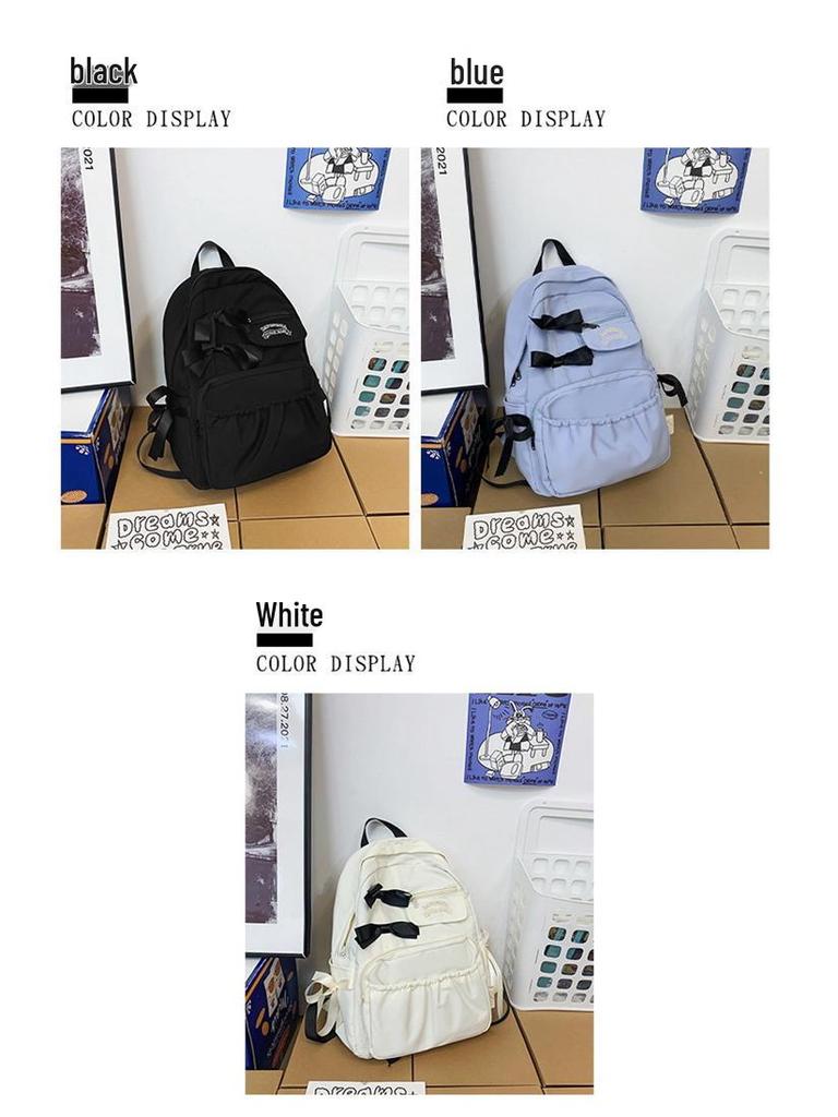 Japanese Cute Bow Backpack for Girls - Ideal for Middle and High School Students, Milk White Color, High Value
