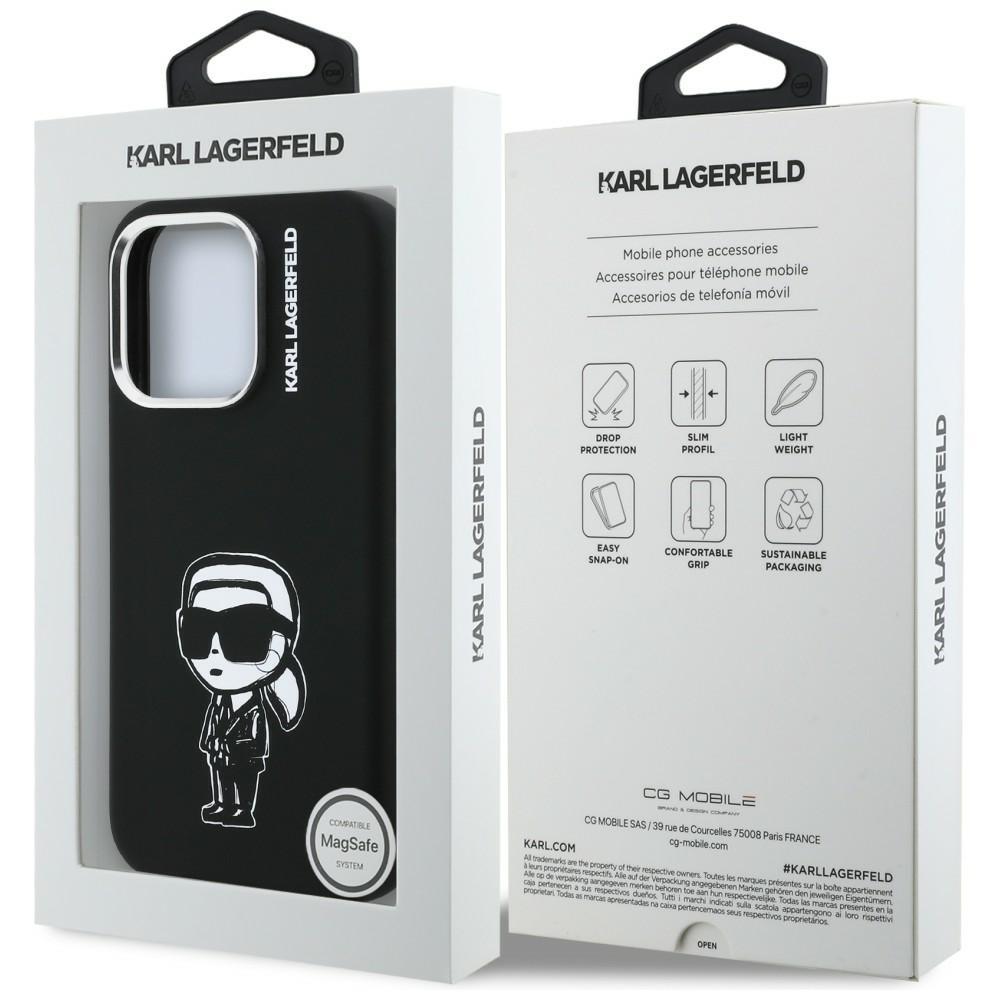 Karl Lagerfeld Silicone Karl Sketch MagSafe Case for iPhone 16 Pro Max Black