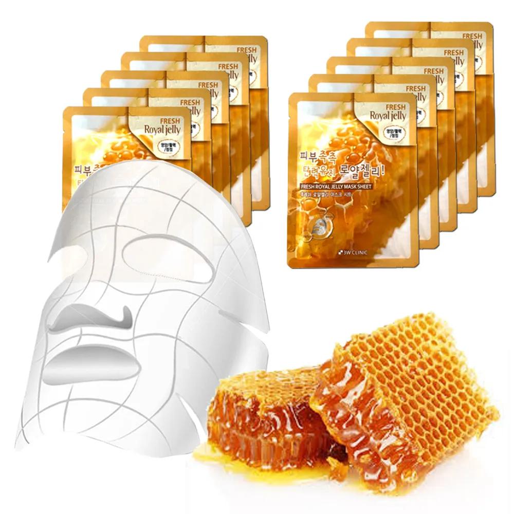 

3W Clinic Royal Jelly High-Adhesion Hot & Cold Mask Sheets (10 Sheets) Honeycomb Honey Moisture
