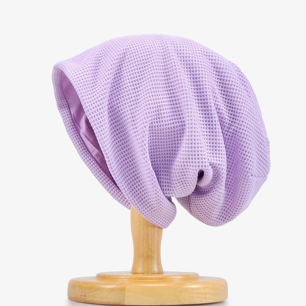 Damska japońska i koreańska czapka beanie z trójnożnym ptakiem: Lekka bawełniana czapka do spania typu wafel na wiosnę/lato