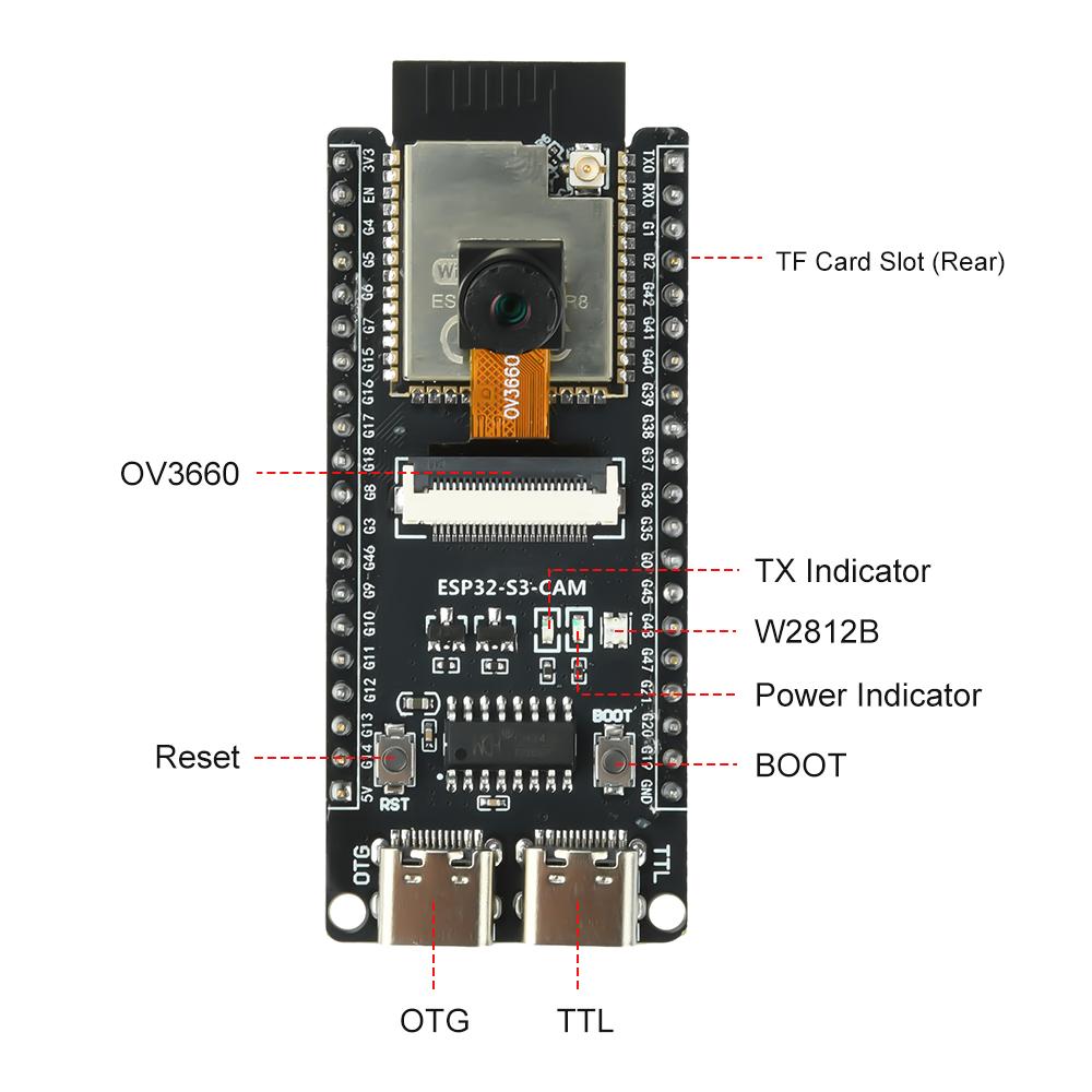 ESP11-S1-CAM Development Board Core CH111 Camera Module Onboard ESP11-S1-N16R8 Module Dual Type-C Electronic Kit