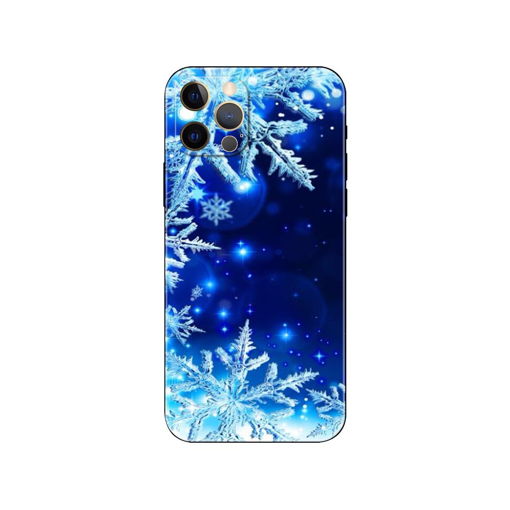 Winter Snowflakes Phone Case for Iphone 5 5s 2020se 6 6s 7 8 Plus X 10 XR XS 11 12 13 Mini Pro MAX Black Tpu Back Cover