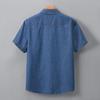 Men's Summer Denim Shirt - Large Size, Thin Cotton, Half-Sleeve, Slim Lapel Work Jacket