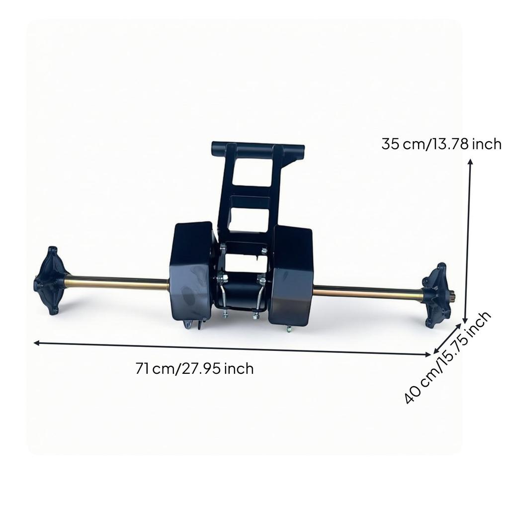 Rear Axle with Brackets Black Assembly Metal for DIY Builders,