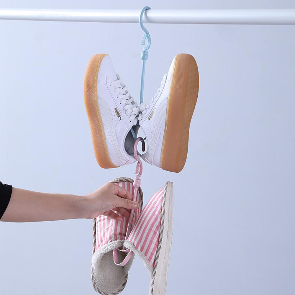 1pc Mini T Windproof Double Hook Multifunction Plastic Material for Balcony Hanger Shoe Rack Hanging