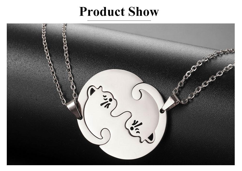 Cazador Matching Hugging Cats Pendant Necklace for Couple Stainless Steel Jewelry Friendship Animal Kittens Valentine Gift 2026