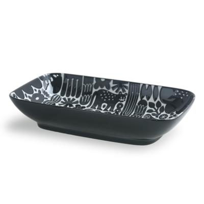 Natural69 Utopia Long Deep Black Natural69 Hasami Ware Utopia Long Deep Square Microwave and Dishwasher Made In Animal Nordic Japanese Natural Rock