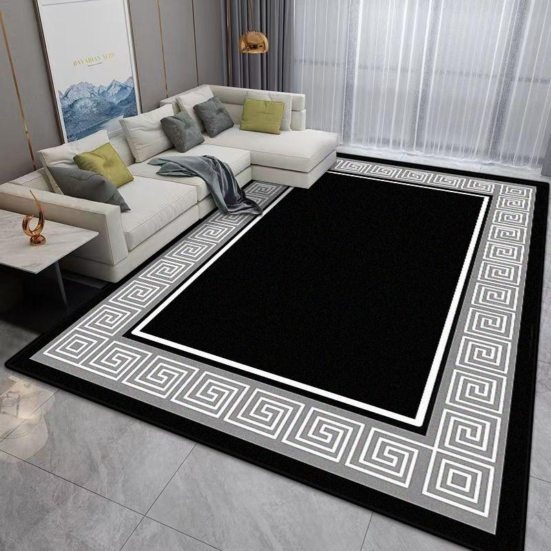 

Modern Decorative Carpet black Living Room Minimalist Style Home Decor Home Large Area Bedside Washable Floor Mat Dining Room 60x90cm