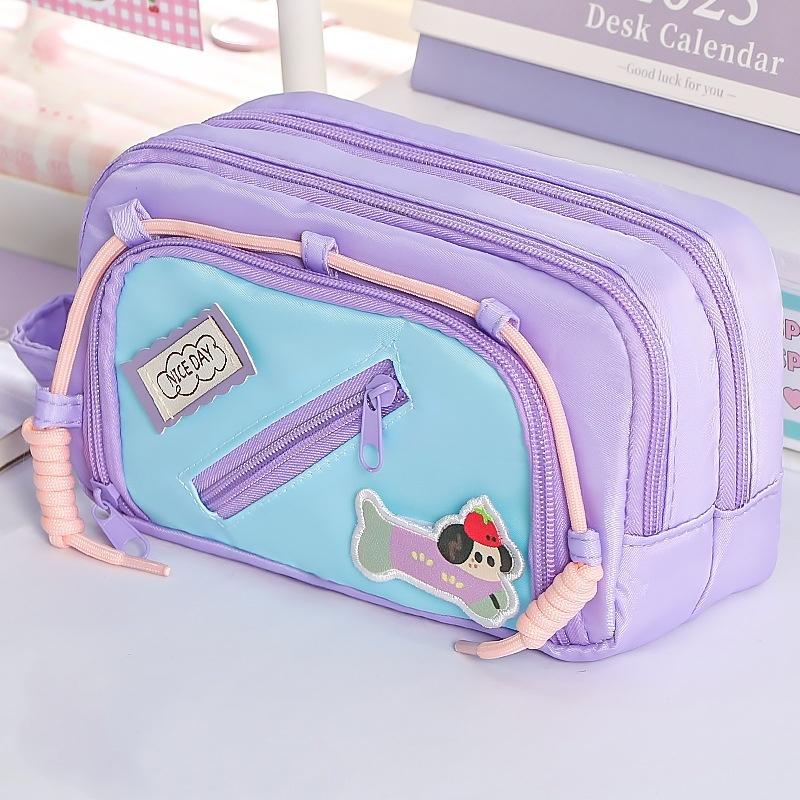 

Мультяшный Дофаминовый Цвет Пенал Большой Вместимости Сумка для Хранения Студенческих Канцелярских Товаров Японский Стиль Органайзер Школьных Принадлежностей