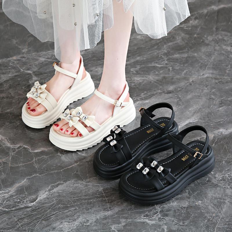Summer Women Gladiator Sandals Fashion Platform Cross-toe Sandals Comfortable Muffin Casual Women's Shoes Luxury Sandales Plates