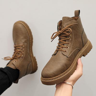 Autumn and Winter High Top Black Martin Boots Retro Leather Fashion Casual Boots Outdoor Tooling Shoes