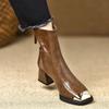 Fashion High Heels Women Chelsea Ankle Boots 2025 Trend Fad Boots New Elegant Office Woman Shoes Winter Chunky Zipper Snow Botas Pumps