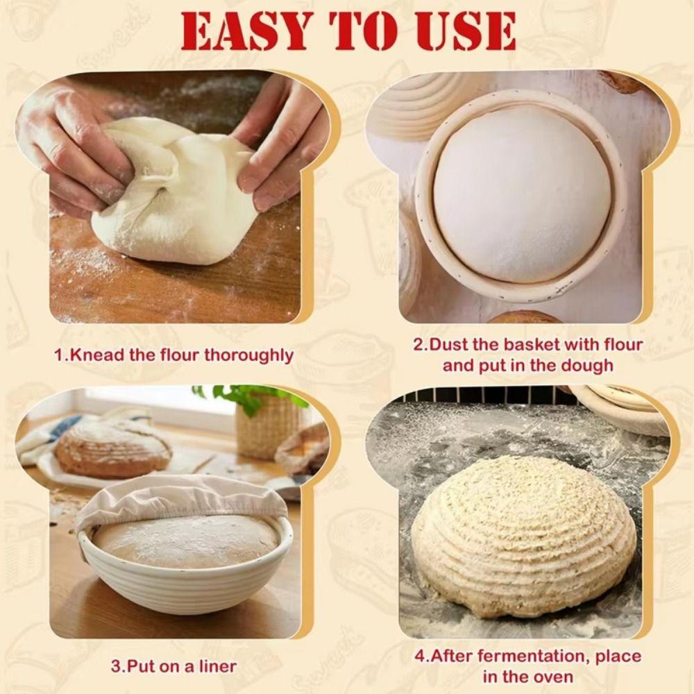 Round Bread Proofing Basket Linen Lining Bread Basket Sourdough Proofing Baske  Bread Making
