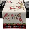 Christmas Flower Dining Table Table Banner Wedding Party Home Christmas Eve Decoration Table Cover Linen Festive Tablecloth