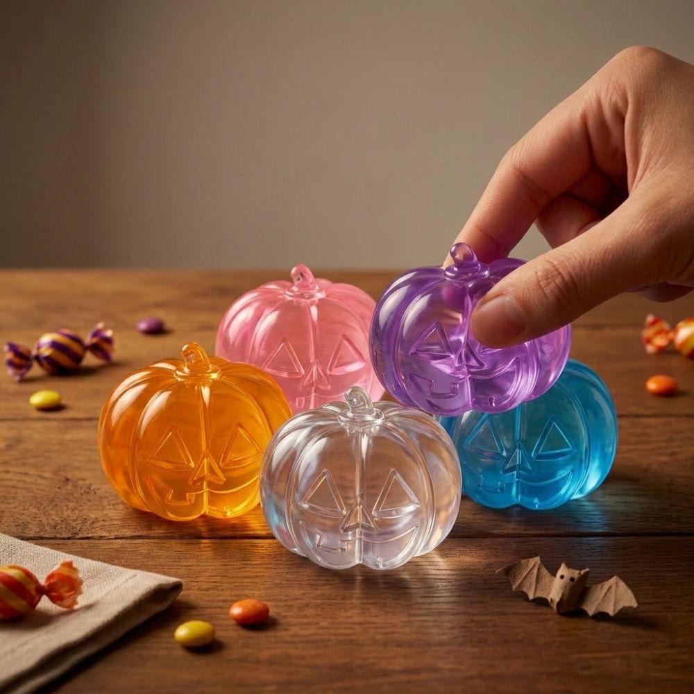 Super Soft Halloween Pumpkin Squishy Crystal Clear Fidget Pumpkin Toy Window Display