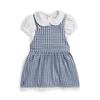 Baby Girl Cotton Bodysuit And Gingham Dress Cwpo2stf0520078400